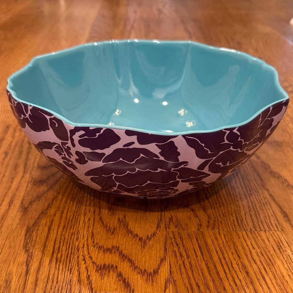 Diane Von Furstenberg Purple Floral Serving Bowl